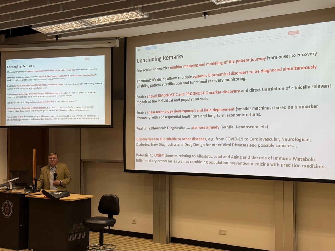 Talk by Professor Jeremy Nicholson - Phenomic Medicine: Advancing Disease Prevention and Diagnostics in a Changing and Dangerous World