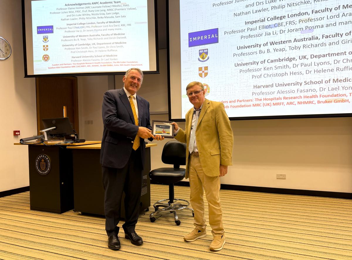 Talk by Professor Jeremy Nicholson - Phenomic Medicine: Advancing Disease Prevention and Diagnostics in a Changing and Dangerous World